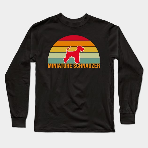 Miniature Schnauzer Vintage Silhouette Long Sleeve T-Shirt by seifou252017